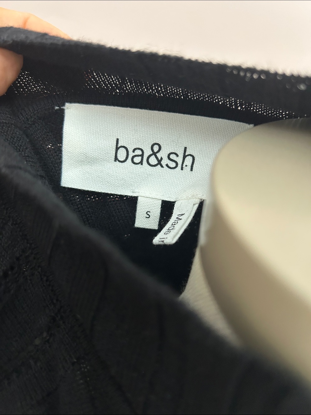 ba&sh Black Ribbed Mock-Neck Long Sleeve Top - Picture 8 of 10